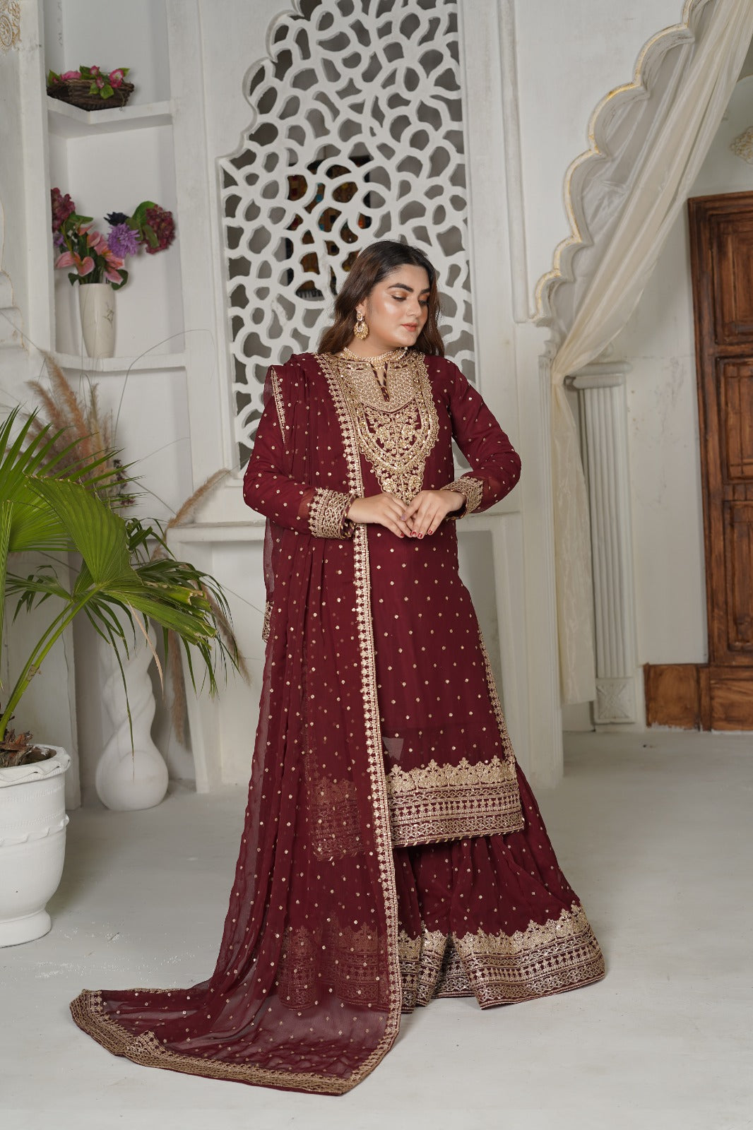 SS-1033 – Mehron Gharara Set by Sundar Stitch 🌿
