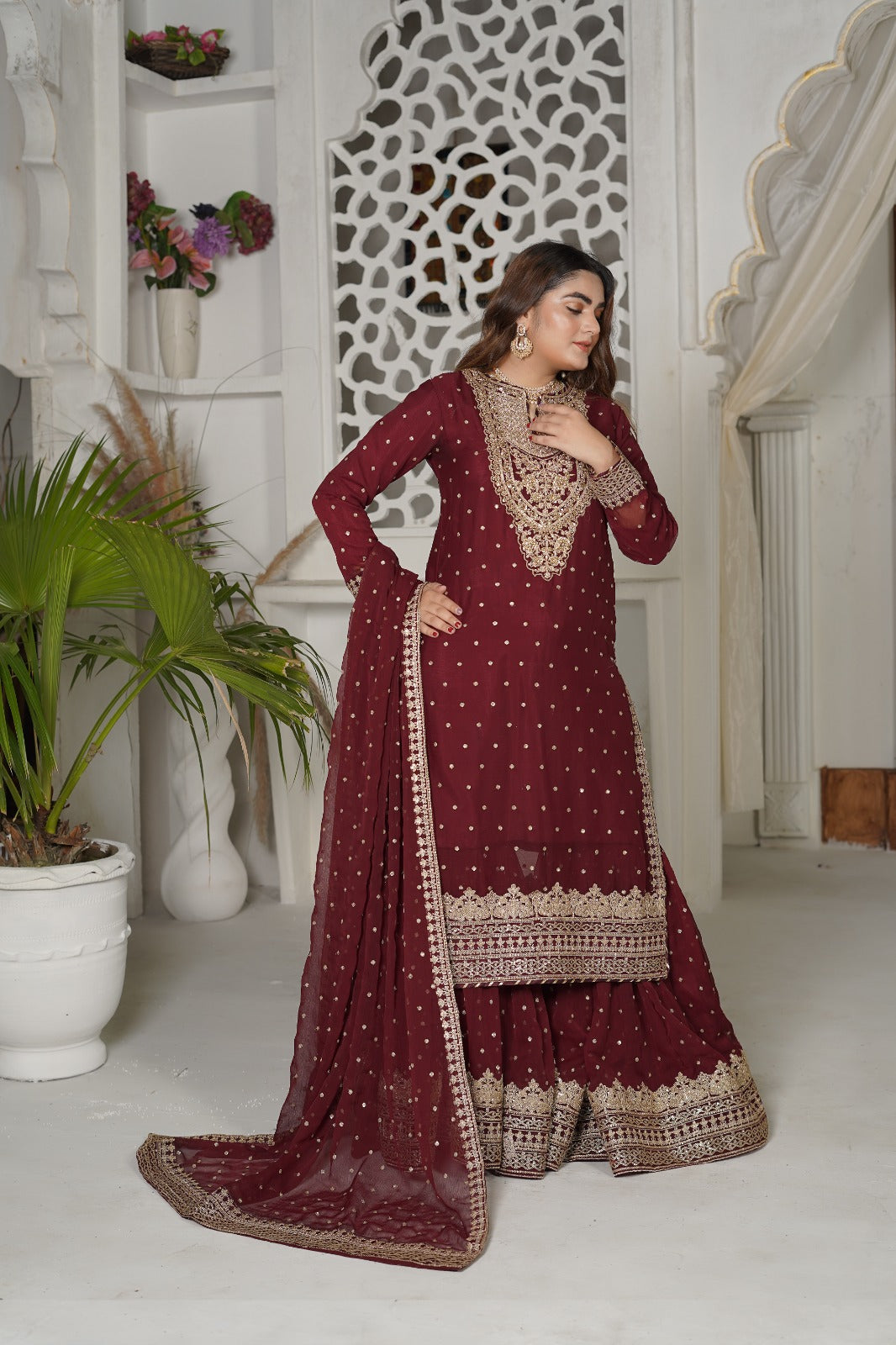 SS-1033 – Mehron Gharara Set by Sundar Stitch 🌿