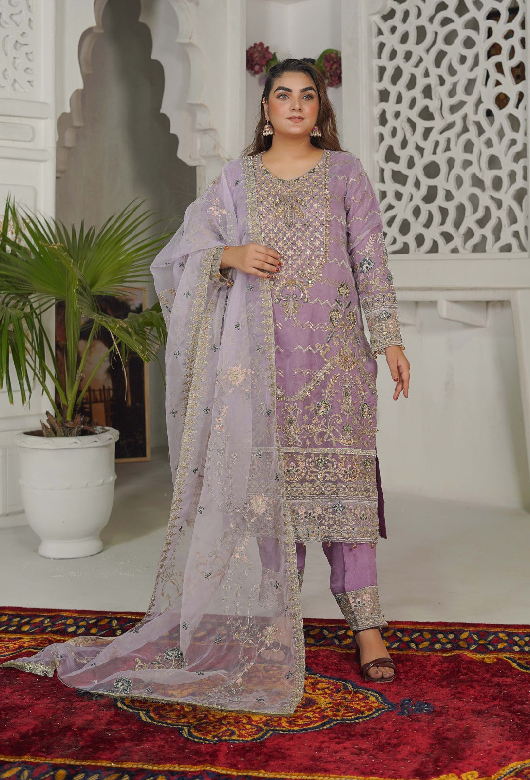 SS-1042 – Purple Organza Kurta Set ✨