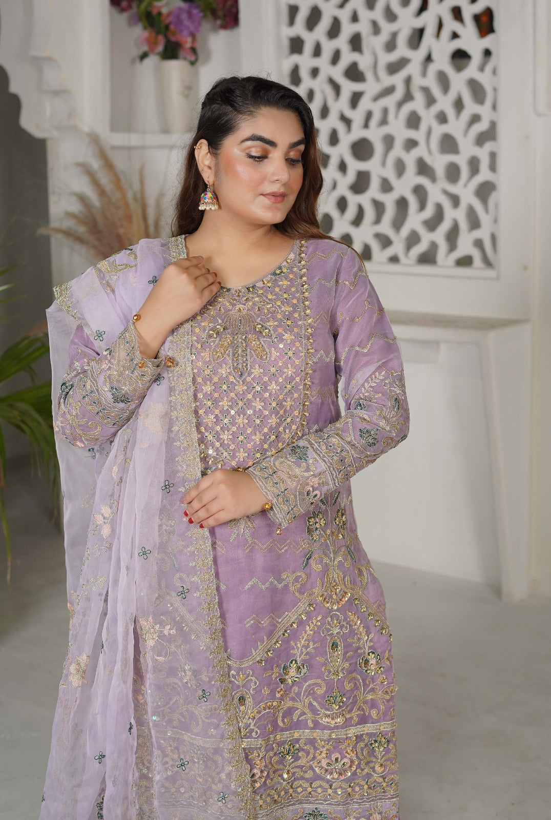 SS-1042 – Purple Organza Kurta Set ✨